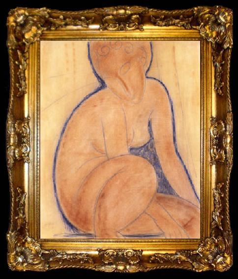 framed  Amedeo Modigliani Crouched Nude, ta009-2